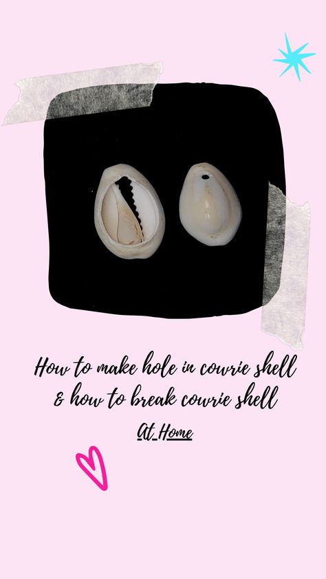 How to make hole in cowrie shell and how to break cowrie shell at home Cowrie Shell Crafts, How To Make A Cowrie Shell Necklace, Cowrie Shell Necklace Diy, Puka Shell Jewelry, How To Make A Hole In A Sea Shell, Shell Necklace Diy, Sealife Jewelry, Cowrie Shell Jewelry, Diy Choker