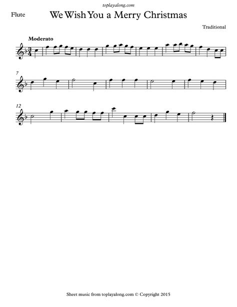 We Wish You a Merry Christmas. Free sheet music for flute. Visit toplayalong.com and get access to hundreds of scores for flute with backing tracks to playalong. Harry Potter Flute Sheet Music, Kahoot Flute Sheet Music, Carol Of The Bells Flute Sheet Music, Piccolo Music Sheet, Christian Flute Sheet Music, Free Flute Sheet Music Easy, Flute Christmas Sheet Music, Piccolo Sheet Music, Fun Flute Sheet Music