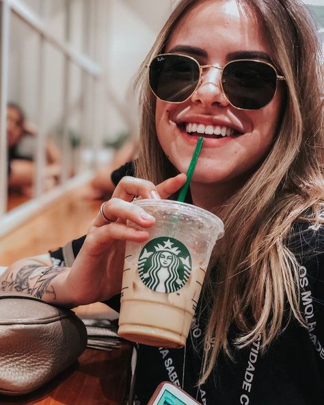 Starbucks Photography, Coffee Shot, Classic Aviator Sunglasses, Mc Donald, Foto Casual, Best Photo Poses, Enjoy Summer, Etsy Instagram, Photography Poses Women