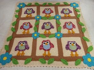 Ravelry: Designs by Deb D'Zio Crochet Owl Blanket Pattern, Owl Afghan, Owl Projects, Crochet Owl Blanket, Owl Blanket, Happy Owl, Crochet Owls, Crocheted Blanket, Crochet Blanket Afghan