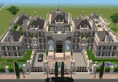 Mod The Sims - The Millionaire's Palace City Minecraft, Pegasus Art, Castle House Design, Minecraft Mansion, Sims Freeplay Houses, House Decorating Ideas Apartments, Minecraft Plans, Sims Ideas, Sims 4 House Design