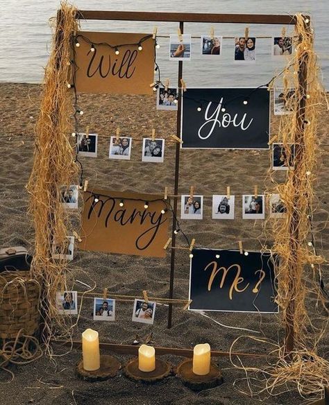 Surprise Engagement Proposals Ideas, Rustic Proposal Ideas, Proposal Set Up Ideas Outside Simple, Annerversary Ideas, Dream Proposal Engagement, Proposal Decorations Outdoor, Proposal Ideas Outdoor, Engagement Surprise Ideas, Marriage Proposal Ideas Surprise