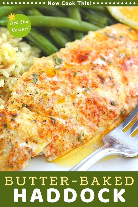 This haddock baked in butter is so simple, delicious and quick (it's ready to eat in less than 30 minutes). Baking the haddock in butter makes it tender, moist, flaky, and flavorful every time. It's my all-time favorite way to cook fish! Get the recipe and try it! Haddock Fillet Recipe, Broiled Haddock, Baked Haddock Recipes, Baked Haddock, Haddock Recipes, Keto Seafood, Fish Recipes Baked, Fish Dinner Recipes, Fish Recipes Healthy