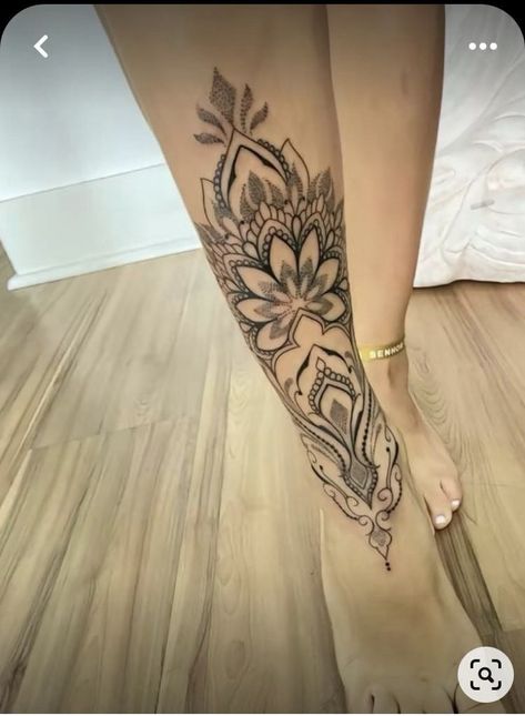 Shin Tattoos For Women Mandala, Tattoos For Women Mandala, Shin Tattoos For Women, Shin Tattoos, Mum Tattoo, Shin Tattoo, Peacock Tattoo, Tat Ideas, Elegant Tattoos