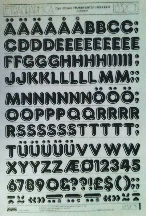 PERFECT FOR ARTS, CRAFTS, MODELMAKING & RESTORATION PROJECTS! Put the finishing touches to your project with these LETRAGRAPHICA transfer fonts featuring letters and numbers - exclusive from the LETRASET range. Sheet size: 25 x 38cm. Choose your font size from the drop down menu and check the corresponding sheet number from the top right corner of the photo. ABOUT POST:- ★ LETRASET sheets are cut in half (for whole LETRASET sheets contact me first for amended postage cost). ★ INTERNATIONAL C Letters With Highlight, Highlights On Lettering, How To Highlight Letters, Letter Highlights, Alphabet Design Fonts, Fancy Fonts Alphabet, Cursive Fonts Alphabet, General Studies, Art Notes