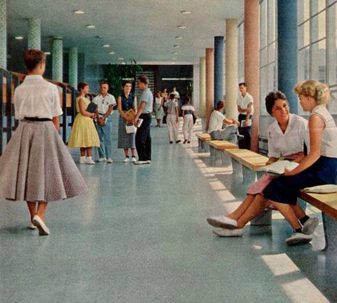 Park Junior High, St. Paul, Minnesota, USA, 1958 50s Aesthetic 1950s, 1950's Aesthetic, 1950’s Aesthetic, Marvelous Wonderettes, Decades Aesthetic, 50’s Aesthetic, 1950s Aesthetic, 50s Aesthetic, Michael Cera