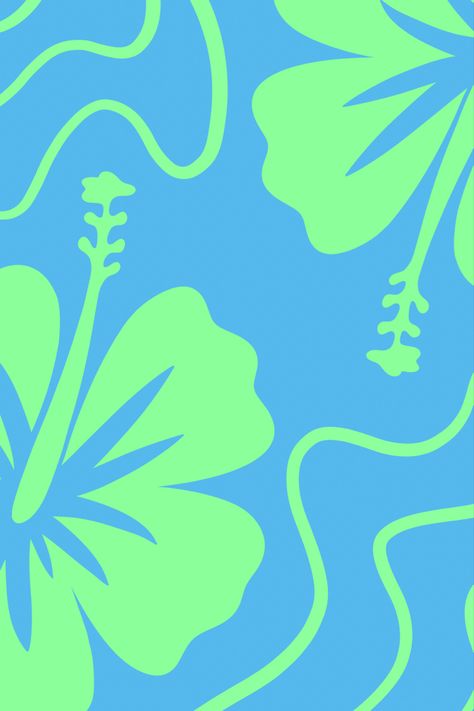 Blue Hawaiian Aesthetic, Tropical Flower Print, Kombucha Illustration, Hawaiian Wallpaper Iphone, Hawaii Flowers Wallpaper, Hawaiian Flower Wallpaper, Summer Prints Pattern, Green And Blue Aesthetic, Aloha Wallpaper