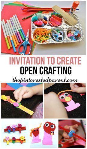 An invitation to create - open ended arts & crafts for kids. Art For Toddlers, Invitation To Create, Open Ended Art, Kindergarten Art Lessons, Activities For Preschool, Art Invitation, Invitation To Play, Kindergarten Art, Crafts For Kids To Make