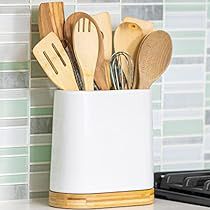 Spatula Organization, Cooking Utensil Organization, Cooking Utensil Holder, Kitchen Decor Styles, Ceramic Utensil Holder, Farmhouse White, Utensil Storage, Ceramic Tools, Utensil Crock