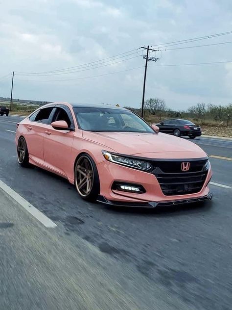 2023 Honda Civic Hatchback, Pink Honda Accord, Pink Honda Civic, 2022 Honda Accord Sport, Honda Accord Modified, Pink Honda, Honda Sports Car, Honda Accord Custom, 2018 Honda Accord