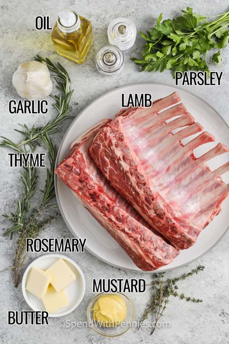 Crown Of Lamb Recipes, Rack Of Lamb Meal Ideas, Rack Of Lamb Recipes Oven Mustard, Oven Roasted Rack Of Lamb, Best Rack Of Lamb Recipes, French Rack Of Lamb Recipes, Rack Of Lamb Recipes Oven Easy, Frenched Lamb Rack Recipes, Lamb Ribs Recipe Ovens