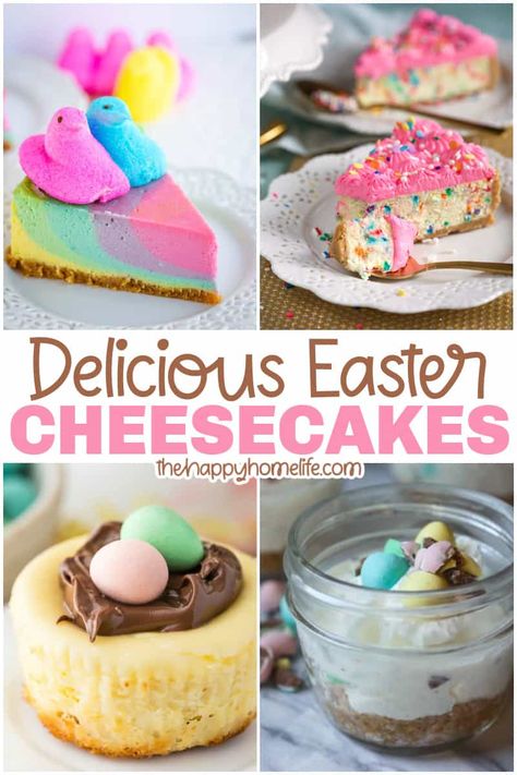 Looking for the perfect spring dessert? These Easter cheesecake recipes are rich, decadent, and delicious! They'll be a hit at your Easter brunch, dinner, or party. From carrot cake cheesecake to Cadbury Creme Egg cheesecake, these dishes will satisfy any sweet tooth. With so many varieties you can't go wrong with this collection of Spring desserts that your family and friends are sure to love. Easter Cheesecake Recipes, Orange Creamsicle Cheesecake Recipe, Basic Cheesecake, Carrot Cheesecake, Easter Carrot Cake, Homemade Cheesecake Recipes, Easter Cheesecake, Individual Cheesecakes, Cadbury Creme Egg