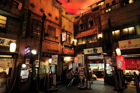 Ambient marketplace, Japan. Maze House, Akiman Art, Cyberpunk House, Street Alley, Sushi Aesthetic, Japanese Bar, Yokohama Japan, Japanese Temple, Anime City