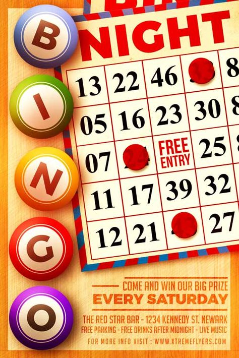 Bingo Flyer Template Free Printable, Bingo Night Flyer, Bingo Graphic Design, Bingo Advertisement, Palarong Pinoy, Bingo Poster, Bingo Event, Bingo Design, Bingo Birthday