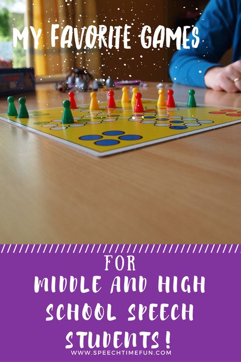 Games To Use With Middle/High School - Speech Time Fun: Speech and Language Activities High School Speech, Speech And Language Activities, High School Speech Therapy, Speech Games, Articulation Games, School Speech Therapy, Speech Therapy Games, High School Activities, Slp Activities