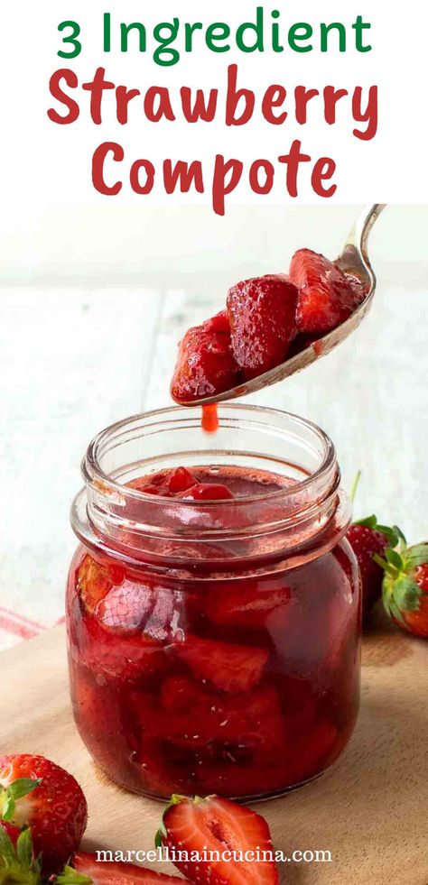 Rhubarb Compote, Homemade Strawberry Sauce, Compote Recipe, Strawberry Compote, Cream Cheesecake, Blueberry Compote, Berry Compote, Homemade Syrup, Strawberry Topping