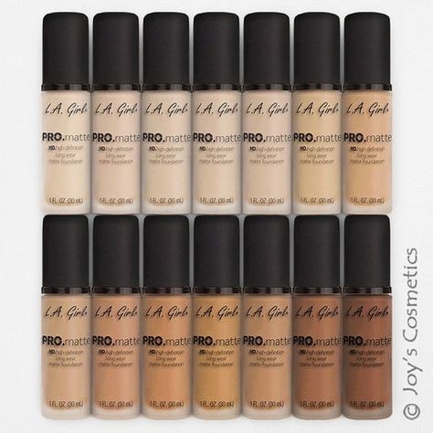 La Girl Pro Matte Foundation Swatches, La Girl Foundation, La Girl Cosmetics, Gorgeous Wedding Makeup, Foundation Swatches, Makeup Remover Pads, Foundation Shades, Matte Foundation, Titanium Dioxide