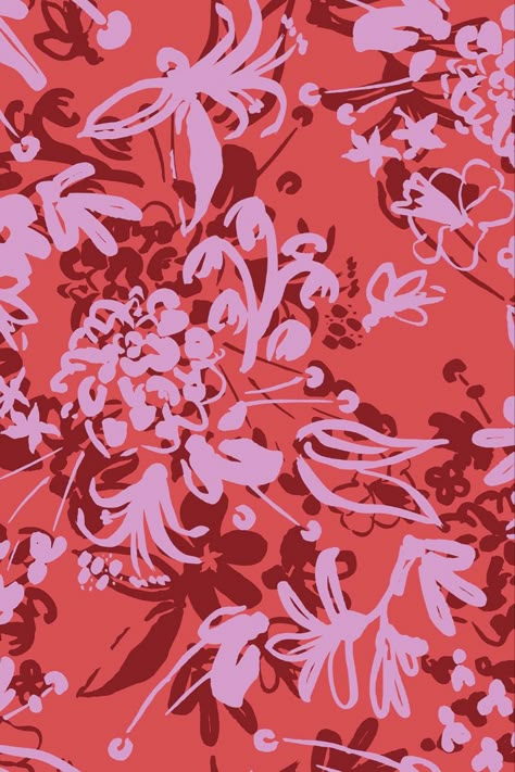 Abstract floral designs available for art licensing. Pink magenta colour palette. Patterns Floral, Textile Patterns Design Prints, Bold Patterns, Floral Design Pattern, Textile Pattern, Floral Screen Print, Floral Print, Flower Patterend Fabric, Flower Pattern Design Prints Textiles