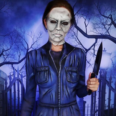 Michael Myers Makeup, Awesome Halloween Makeup, Unique Halloween Makeup, Halloween Makeup Witch, Movie Day, Creepy Halloween Makeup, Cute Halloween Makeup, Halloween Makeup Diy, Halloween Makeup Pretty