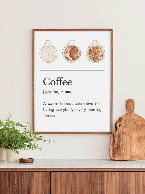 Coffee Merch, Coffee Definition, Coffee Posters, Coffee Zone, Bar Alcohol, Coffee Poster Design, Coffee Watercolor, Coffee Artwork, Coffee Art Print