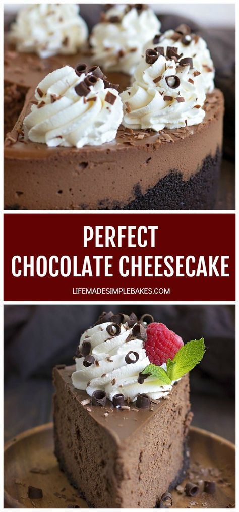 Chocolate Cheesecake No Bake, Oven Bag, No Bake Chocolate Cheesecake, Chocolate Cheesecake Recipes, Coffee Cookies, Chocolate Cheese, Birthday Desserts, Dessert Lover, Chocolate Shavings