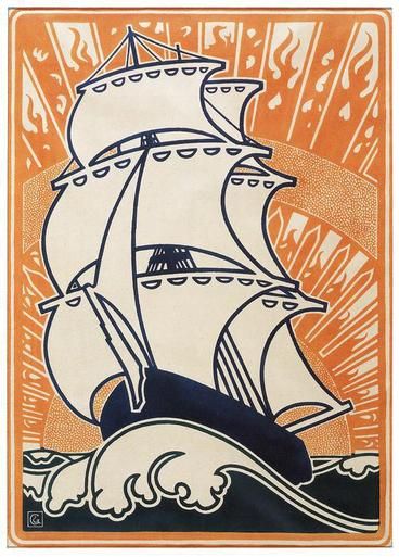 Gisbert Combaz • Sailing Ship • Circa 1898