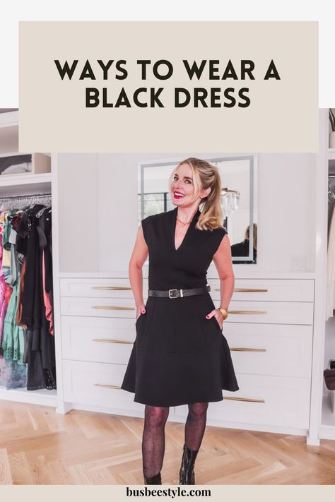 Winter Lbd Outfit, How To Wear A Black Dress, Little Black Dress Winter Outfit, What To Wear With A Black Dress, How To Accessorize A Black Dress, Little Black Dress Outfit Winter, Black Dress Christmas Outfit, How To Dress Up A Black Dress, Black Dress Outfit Fall