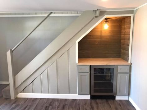 How To Open Up Basement Stairs, Small Basement Set Up Ideas, Basement Stair Lighting Fixture, Master Basement Suite, Small Basement Wall Ideas, Pole In Basement Ideas, U Finished Basement Ideas, Basement Cabinet Color Ideas, Basement Boiler Room Ideas