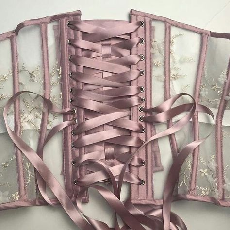 Pink Haute Couture, Corset Ribbon, Violet Harmon, Beautiful Corset, Sheer Corset, Corset Pattern, Corset Fashion, Hot Lingerie, Dior Haute Couture