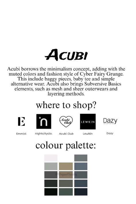 Recommendations on where you can purchase Acubi style pieces.The colour pallete is mainly a range of dark shades, with a mix of white. Comment other aesthetics you would like to see! Acubi Essential Clothes, Acubi Dark Fashion, Acubi School Aesthetic, Acubi Style Aesthetic, Outfit Ideas Acubi Fashion, Acubi Color Palette, Japanese Acubi Fashion, Acubi Capsule Wardrobe, Cute Acubi Outfits