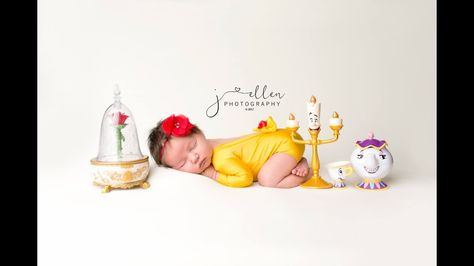 Beauty And The Beast Dress, Newborn Halloween Costumes, Baby Birthday Photoshoot, Newborn Photography Tips, Belle Princess, Disney Princess Babies, Foto Newborn, Newborn Baby Photoshoot