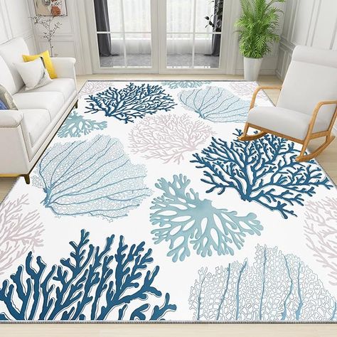 Coastal Area Rug, Laundry Bedroom, Beach Rugs, Rugs Modern, Modern Floor, Bathroom Laundry, Floor Carpet, Machine Washable Rugs, Washable Rugs