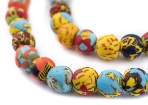 PRICES MAY VARY. Brought to you from Ghana, these gorgeous beads are great to work with for all your jewelry and crafting needs. EXCEPTIONAL VALUE: You receive a full 29 inch strand which consists of approximately 45 beads. Each bead measures approximately 12 x 13-14mm with a hole size of 2mm. Each bead is the product of quality craftmanship, and carries a story behind it. TRUST IN THE BEAD CHEST: With over 10 million beads sold and 100,000+ satisfied customers, we are a recognized leader in sup Recycled Beads, Bead Bottle, Clay Oven, Handmade Fair, Glas Art, Recycled Glass Bead, Crushed Glass, Handmade Glass Beads, Creative Jewelry