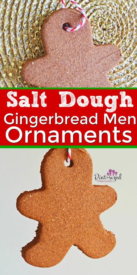 Gingerbread Salt Dough, Gingerbread Men Ornaments, Men Ornaments, Gingerbread Man Crafts, Salt Dough Christmas Ornaments, A Simple Christmas, Gingerbread Christmas Tree, Gingerbread Diy, Easy Christmas Ornaments