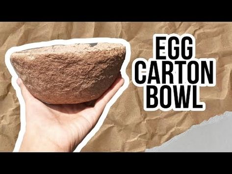 (30) DIY Paper Bowl Using Egg Carton Without Blender and Glue !! - YouTube Homemade Glue, Crafts Homemade, Paper Bowl, Making Paper Mache, Paper Mache Bowls, Diy Bowl, Paper Mache Clay, Egg Carton Crafts, Egg Cartons