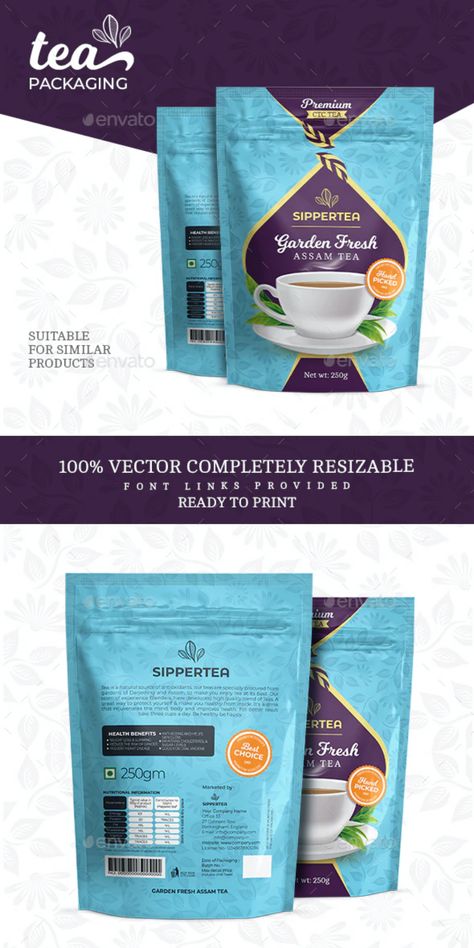 Organic Product Packaging Design, Natural Food Packaging Design, Tea Powder Packaging Design, Tea Packet Design, Tea Pouch Design, Tea Pouch Packaging Design, Stand Up Pouch Packaging Design, Pouch Design Packaging, Premium Tea Packaging