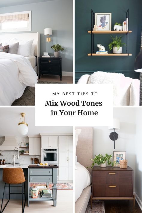 How to Mix Wood Tones in Your Home | The DIY Playbook Matching Bedroom Furniture Set, Matching Different Wood Tones, Mixing And Matching Bedroom Furniture, Matching Furniture Living Room, How To Mix And Match Furniture, How To Mix Wood Tones In A Bedroom, How To Mix Match Bedroom Furniture, How To Mix Furniture Styles In Bedroom, Bedroom Mix And Match Furniture