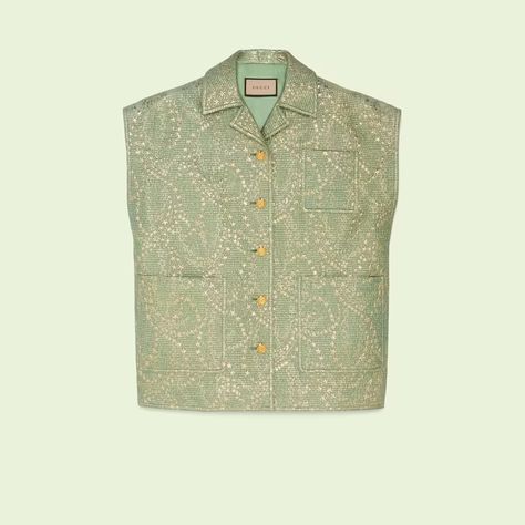 Gucci Love Parade, Love Parade, 2022 Runway, Alessandro Michele, Beauty Items, Knit Vest, Blazers For Women, Online Purchase, Green And Gold