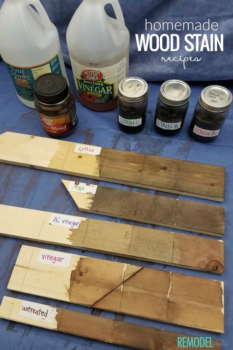 Remodelaholic | How to Make Homemade DIY Wood Stain Homemade Wood Stains, Age Wood, Diy Wood Stain, Stain Wood, Diy Staining, Easy Wood, Homemade Diy, Tainan, Creation Deco