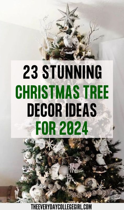 Looking for new ideas to decorate your Christmas tree? Here are 23 unique Christmas tree ideas to make your tree stand out this holiday season. Trending Christmas Tree Decorations 2024, New Christmas Tree Decor Ideas 2024, Best Way To Decorate A Christmas Tree, Christmas Tree White And Green, Christmas Tree Color Schemes 2024, Martha Stewart Christmas Tree, Decorate Christmas Tree Ideas, Popular Christmas Tree Themes 2024, White Flocked Christmas Tree Decor