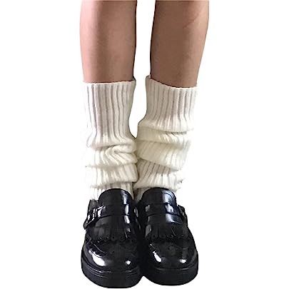 Kawaii Leg Warmers, School Uniform Skirts, Knitted Leg Warmers, Knit Boot Socks, Estilo Harajuku, Goth Boots, Crochet Leg Warmers, Knit Leg Warmers, Knit Boots