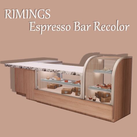 (99+) RIMINGS on Tumblr Sims 4 Restaurant, Lotes The Sims 4, The Sims 4 Lots, Sims 4 Kitchen, Muebles Sims 4 Cc, The Sims 4 Packs, David Sims, Cafe Furniture, Espresso Bar