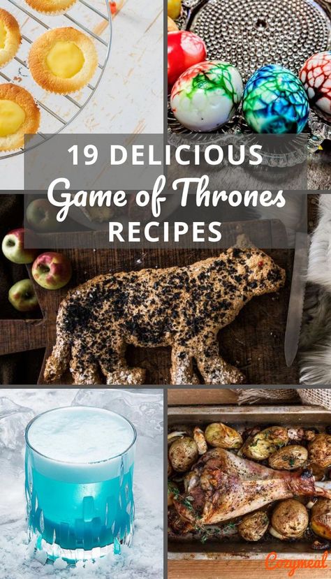 Hunger is coming. And we're ready.  Whether you're planning an epic finale party or just looking for some unique Game of Thrones inspired recipes for this Sunday night, we have you covered.  From Deviled Dragon Eggs to proper mutton stew to Sansa's lemon cakes, we cover it all here with these 19 #GameofThrones inspired recipes and eight Cozymeal #GoT themed cooking classes. Game Of Thrones Food, Mutton Stew, Game Of Thrones Birthday, Deviled Eggs Recipe Classic, Lemon Cakes, Game Of Thrones Party, Trendy Games, Dragon Eggs, Christmas Games For Kids