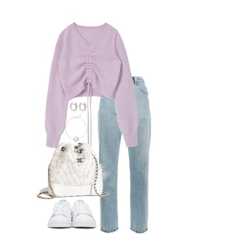 Fashion set lilac created via Lilac Outfit Ideas, Pakaian Feminin, Stil Inspiration, Casual Chic Outfit, Kpop Fashion Outfits, On The Ground, Teenage Fashion Outfits, Girly Outfits, Korean Outfits