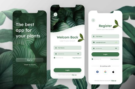 Plant App Icon, การออกแบบ Ui Ux, Ui Design Tutorial, Login Ui, Login Page Design, Mobile Login, Mobil Design, Login Design, Plant App