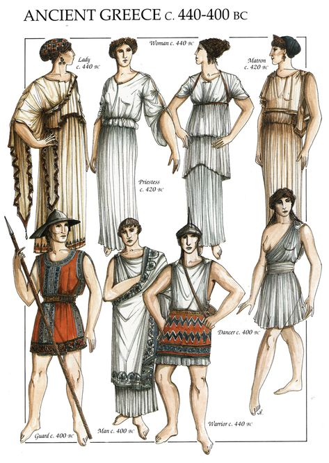 440-400 Greek Clothing Ancient, Ancient Greece Clothing, Ancient Greek Dress, Ancient Greece Fashion, Ancient Greek Costumes, Greece Dress, Ancient Greek Clothing, Roman Clothes, Greek Dress