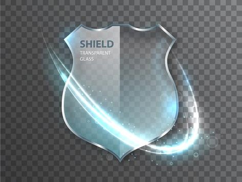 Glass Shield, 3d Shapes, Shield Design, Creative Ads, Illustration Girl, Premium Vector, Defense, Graphic Resources, Art Reference