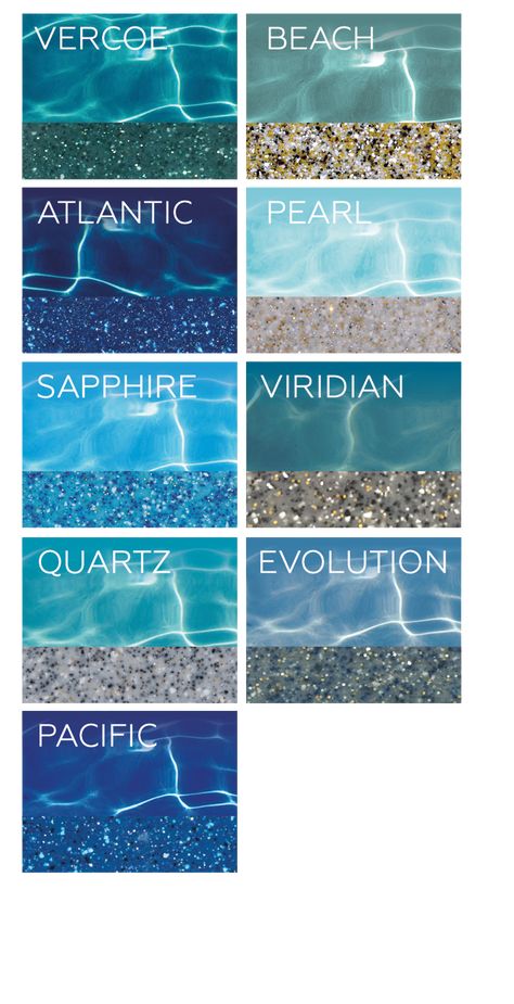 Pool Colours | Compass Pools NZ Deck Swimming Pool, Pool Colours, Garden Pool Design, Arsitektur Art Deco, Pool Plaster, Dream Backyard Pool, Pools Backyard Inground, Pool Finishes, Swimming Pool Tiles