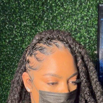 Extended Braids On Locs, Knotless Braids On Locs, Protective Style Over Locs, Locs With Braiding Hair, Locs Braided To The Back, Extended Two Strand Twist On Locs, Knotless Over Locs, Extended Loc Styles, Braids With Locs