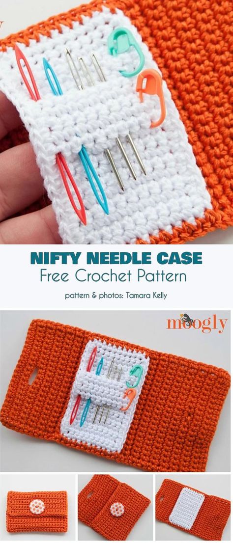 Nifty Needle Case Free Crochet Pattern #craftoragnizers #crochetoragnizers Crochet Hook Case Free Pattern, Crochet Needle Case, Diy Crochet Hook, Crochet Hook Holder, Knitting Amigurumi, Crochet Organizer, Crochet Hook Case, Crochet Needle, Crochet Case